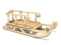 Wooden decorated sledge 3D