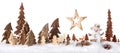 Wooden decoration as a cute winter scene