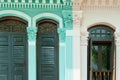 Wooden decoration on colonial house in Singapore Royalty Free Stock Photo