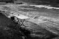 Wooden Desk And Turkish Barbecue Pit On Seaside