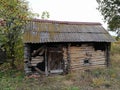 Wooden destroyed barn Royalty Free Stock Photo