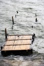 Wooden destroyed bridge Royalty Free Stock Photo