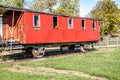 Wooden destroyed passenger train car