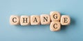 Wooden dices spelling words Change and Chance Royalty Free Stock Photo