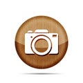 Wooden digital camera icon button