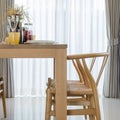 Wooden dinning table and chair in dinning room