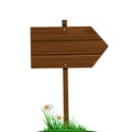 Wooden direction pointer. Road sign on a white backgrou Royalty Free Stock Photo