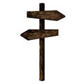 Wooden directional signpost