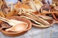 Wooden dishes sold at the fair.