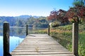 Wooden Dock in the Autumn Royalty Free Stock Photo