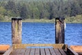 Wooden Dock on a Blue Lake