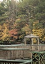 Wooden Dock Gazebo With Fall Colors