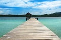 Wooden Dock on Togean Islands. Indonesia. Royalty Free Stock Photo