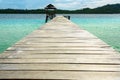 Wooden Dock on Togean Islands. Indonesia. Royalty Free Stock Photo