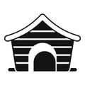 Wooden dog kennel icon simple vector. Cabin space