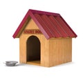 Wooden doghouse (3d illustration).