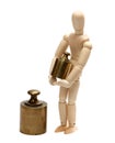 Wooden doll with balance weight