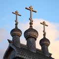 Wooden domes with three crosses