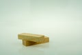 Wooden domino on white background