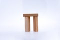 Wooden domino on white background