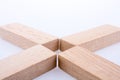 Wooden domino on white background
