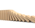 Wooden dominoes falling