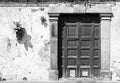 Wooden Door Antigua Guatemala Black and White Royalty Free Stock Photo