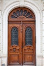 Wooden door in Beziers, France Royalty Free Stock Photo