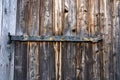 Wooden door of a characteristic stable for German moorland sheep in the natural preserve Lueneburger Heide