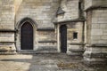 Wooden door at church entrance Royalty Free Stock Photo