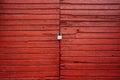 Wooden door closed with the padlock Royalty Free Stock Photo