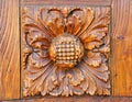 Wooden door detail in Florence, Italy