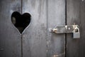 Wooden door with heart Royalty Free Stock Photo