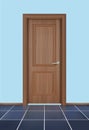 Wooden door , Interior apartment closed door