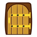 Wooden door isolated illustration