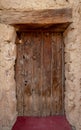 Wooden door leading to the fort of Monastery of Saint Paul the Anchorite located in the Eastern Desert, mountains, Egypt Royalty Free Stock Photo