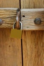 Wooden door lock Royalty Free Stock Photo