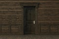 Wooden door in luxury empty interior. 3d render. Royalty Free Stock Photo