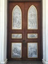 Wooden door of Nativity of Our Lady Cathedral church