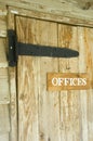 Wooden door with offices signage Royalty Free Stock Photo