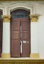 Wooden door at the old town in Singapore