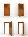 Wooden door over white background Royalty Free Stock Photo