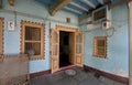 Wooden Door Pillar beam at veranda or verandah of Old House at Kukadia near Idar Sabarkantha North Gujara