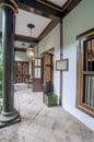 Wooden Door Pillar beam at veranda or verandah of Urban Heritage