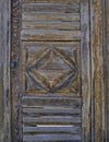 Wooden door with rhomb closeup