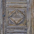 Wooden door with rhomb closeup