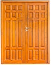 Wooden door on a white background Royalty Free Stock Photo