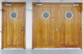 Wooden doors with a circle window