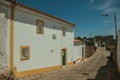 Wooden doors in houses from a street of Evoramonte