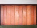 Wooden doors in the closed work